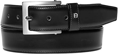 Aigner Gürtel Basic mit S-Schließe silber 126089, schwarz-90cm