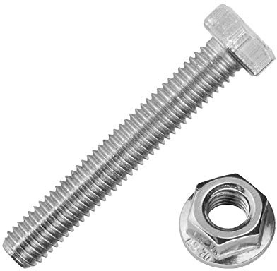 Sechskantschrauben M8x25 mm mit Flanschmuttern M8 aus Edelstahl A2 (100 Stück) | DIN 933 & DIN 6923 - Maschinenschrauben - Sechskantmuttern mit Flansch von MESAROS®