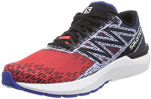 Salomon Men's Sonic 5 Balance Trail Running Shoe, Poppy Red/Clematis Blue/Black, 10 UK