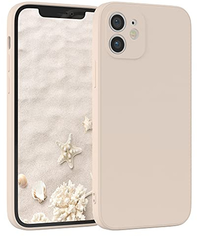 EAZY CASE - Silikonhülle für iPhone 12 Hülle Silikon Case Beige weich stoßfeste Handyhülle Schutzhülle mit Kameraschutz Dünn Premium Schutz Cover TPU Phone Bumper in Pastell Taupe Matt