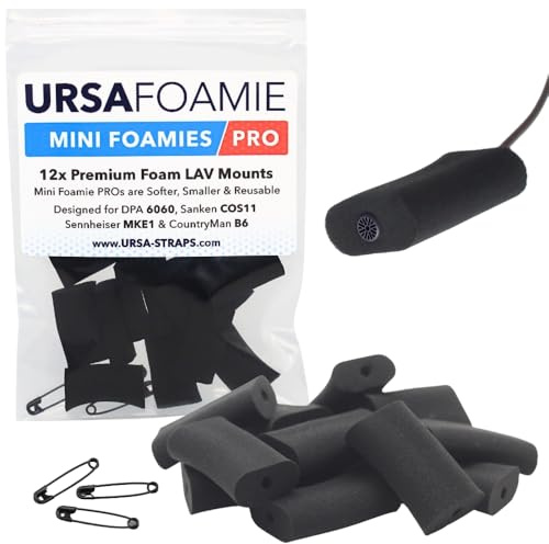 URSA Mini Foamies - Weiche Schaumstoffhalterungen für Lavalier-Mikrofone - Schwarz
