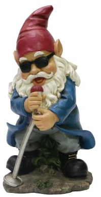 Nature's Mark Rock n Roll Gnome in a Band Singing Resin Statue Figurine Home Garden Decorative Accent Décor (10 H)