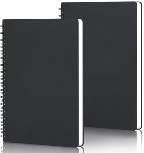 Yarotm Notizbuch A4 Kariert - 2er Pack Spiralblock Ringbuch, Reise-Schreibheft, 100g Papier Notizblock, Studenten, College, Büro, Geschäft, Thema, Tagebuch - Spiralbindung A4