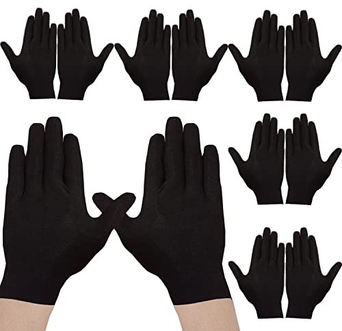 Cosymate Morbidi Guanti di Cotone Nero per Ispezione, Idratanti e Sicurezza - 12 Pezzi Ispessiti per Gioielli e Pulizia Archivio