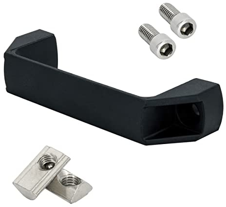 SCHMIDT systemprofile 10x Bügelgriff Nut 8 138x25x40mm Kunststoff schwarz Griff Türgriff Handgriff Haltegriff Ziehgriff Aluprofil-Zubehör