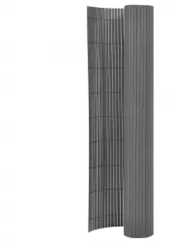 PVC Sichtschutzmatte Standard Sichtschutz Garten Balkon Terrasse Zaun Doppelseitig Sichtschutzzaun Balkonverkleidung Zaunblende, 110x400 cm Grau