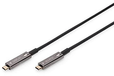 DIGITUS Glasfaser USB-C-Kabel – 15 m – UHD 4k 60Hz – DisplayPort 1.2