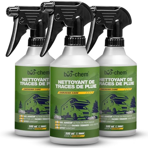 bio-chem Regenstreifen-Entferner 3X 500ml für Wohnmobil & Boot | Tiefenwirksames Haftgel für Caravan und Wohnmobil gegen hartnäckige Verschmutzungen