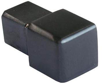 Dalsys Endstück Quadratprofil 10mm schwarz Edelstahl gebürstet | Endkappe für Eckprofil, Zubehör für Fliesenschienen, Fliesenverlegung Bad, Küche, Wand und Boden