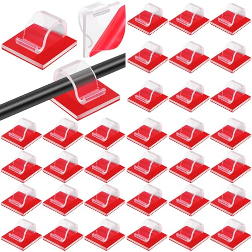 Namalu 120 Stück Kabelclips Selbstklebende Lichtclips Kabel Organizer Clips R Förmige Kabelorganisation Clips Kabelmanagement Clips für Büro Auto Zuhause Weihnachten Lichterkette (Transparent, S)