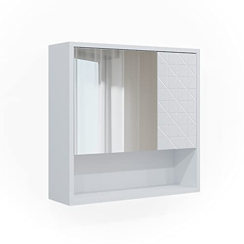 Vicco Armoire de Toilette Agasta, Blanc, 54x53cm, Peut être combiné avec Les Meubles Agasta pour Le Rangement dans la Salle de Bain