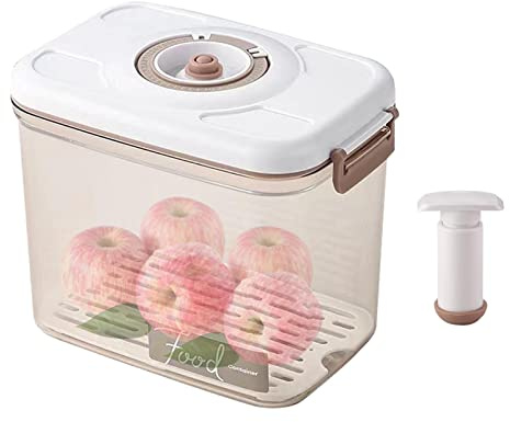 Contenitori per alimenti sottovuoto, Contenitori ermetici per alimenti senza BPA, Conservazione di marinate alimentari in silicone con pompa, Contenitori ermetici sottovuoto con bussola temporale per