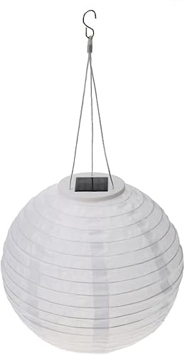 LED Solar Gartenlaterne für Außen - Wetterbeständige Lampions für Party, Garten und Terrasse - IP55 Wasserdicht, 12 Zoll Warmweiß (Weiss)