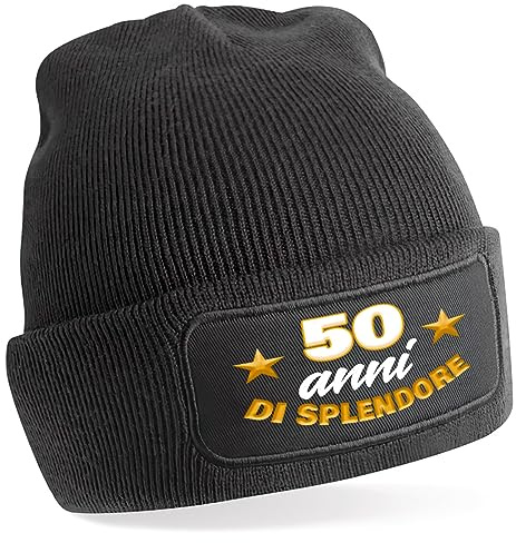TeeDesign Bonnet 50 ans pour homme femme anniversaire gadgets cadeau – splendeur 50 ans, 50 ans, Taille Unique