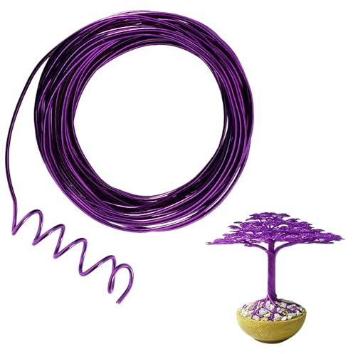 Chudeng 10 Meter Lila Aluminium Basteldraht, 9 Gauge 3mm Dicke Bildhauerei Draht, Armatur Draht für Bildhauerei, Biegsamer Metalldraht für die Herstellung von Puppen Skelett, DIY-Handwerk
