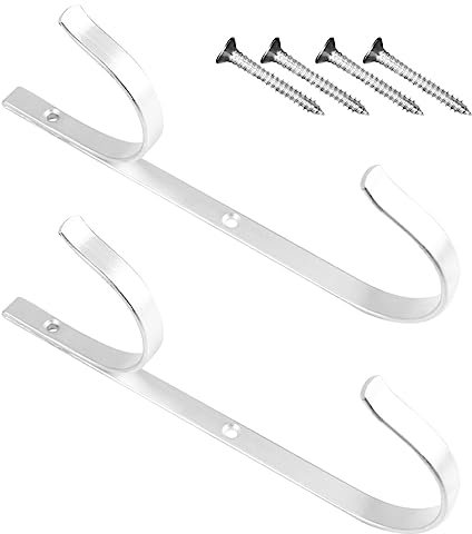 Yardwe Pool Pole Hook Aluminum Gardening Hook Water Hanging Hose Organizer Screws Outdoor Garden Use