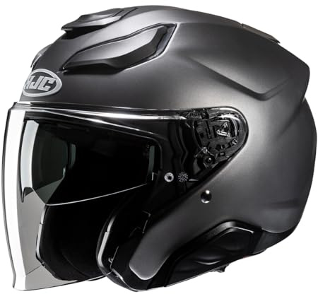 HJC, Jet F31 Plain Semi Matt Titanium Motorcycle Helmet, XL