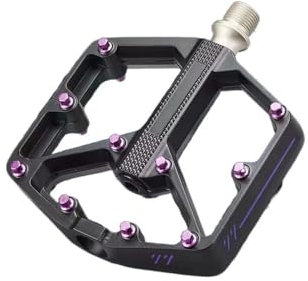 ADBEN Dekoratives Zubehör Flaches BMX/MTB-Fahrradpedal – Plattform-Fahrradpedal, Minimales Profil, Verstellbarer Griff (Color : Black Purple)