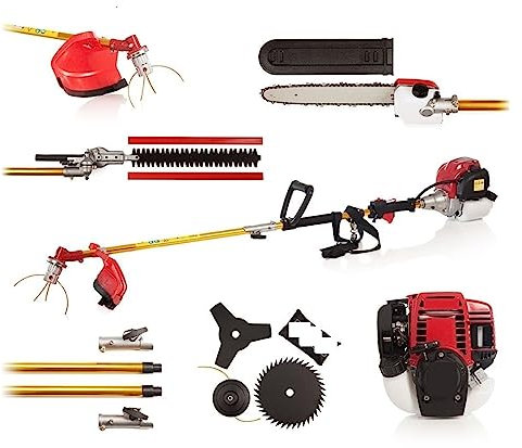 VCHICS Cesoia per Erba tagliasiepi Portatile, Decespugliatore Tagliaerba 6 In1 con GX35 Motore a Benzina a 4 Tempi Multi Brush Decespugliatore Tagliasiepi Tagliasiepi Leggero e Facile da Usare
