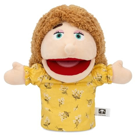 LOMTRATS Marionette a mano per bambini,Include nonno,nonna,papà,mamma,figlia,figlio con bocche aperte mobili,perfette per raccontare storie,insegnare,regali di compleanno,1Pcs