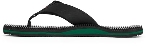 Tommy Hilfiger Uomo Infradito Massage Beach Sandal con Logo, Nero (Black), 40