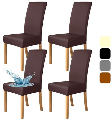 Bestcovers Stuhlhussen 4er Set - Stretch Stuhlhussen für Esszimmerstühle - Wasserdicht - Abnehmbarer Stühle Schutz Dekoration Stuhlbezug für Haus, Küche, Hotel, Restaurant, Bankett, Hochzeit, Party