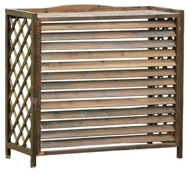 Valla De Madera Para Decoración De Aire Acondicionado, Valla Para Aire Acondicionado Exterior,soporte De Exhibición Para Macetas De Flores Y Plantas,cubierta Para Aire Acondicionado Con Contraventanas
