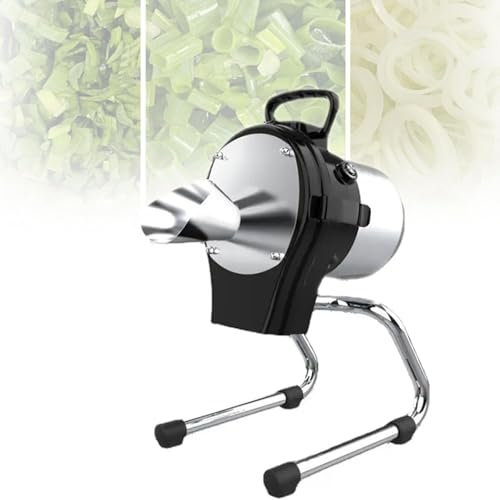 LHQYA Affettatrice per Scalogno, Cubettatrice Elettrica per Verdure da 6000 Giri/min, Diametro di Alimentazione: Massimo 95 Mm/Minimo 45 Mm/Regolazione Spessore 1-5 Mm, per Porri/Erba Cipollina