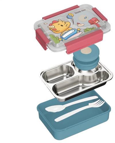 Lunch Box, Stainless Steel Food Storage Container, Cartoon Kids Lunchbox, Kids Lunchbox Compartments, Kids Food Storage Box, Leakproof Lunchbox, Children’s Lunchbox, Food Containers for Lunch