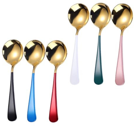 ELAYARD 1juego Cucharas De Sopa De Inoxidable De Estilo Japonés Prácticas Para Postres y Frutas Aptas Para Uso Diario Cocina