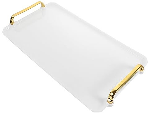 TOPBATHY Multi-Function Hand Tray Rectangular White Towel Tray Serving Plate Jewelry Storage Dish Tea Simple Elegant