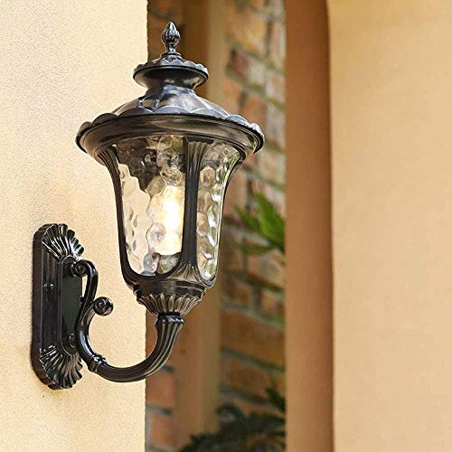 Farol de pared exterior de estilo americano impermeable E27 vidrio pared aparato para Villa Jardín Pórtico Sendero Luz nocturna