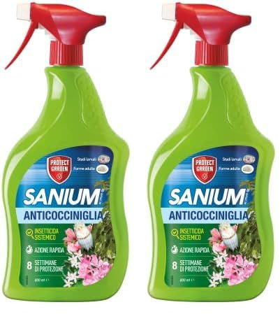 Protect Garden Sanium AL Anticocciniglia PFnPO, Insetticida Sistemico Pronto Uso. Elimina Cocciniglia Stadi Larvali e Adulti. Rapida Azione Abbattente. Fino a 8 Settimane di Protezione 800ml