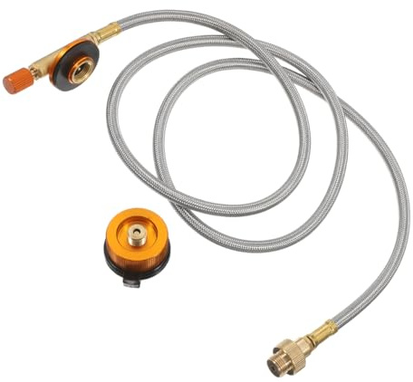 Gatuida Adapter Gasflasche 1m Verlängerungsschlauch für Gaskartuschen – Campingzubehör Anschluss für Propangasflasche & Gaskocher, Outdoor Kochen, Reisen