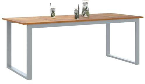 vidaXL Mesa de Jardín Gris 200 x 90 x 75 cm Madera de Acacia Sólida