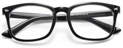 Suertree Kurzsichtige Brille Blaulichtfilter Myopia Distanz Brille Fernbrille mit Stärke für Damen Herren Schwarz -0.5