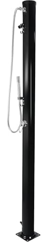 Probility Solar Gartendusche Alutank 23L 200 cm Höhe mit Handbrause Wassertemperatur bis 60°C Pooldusche Camping, ohne Stromanschluss, Gartenschlauch-Anschluss