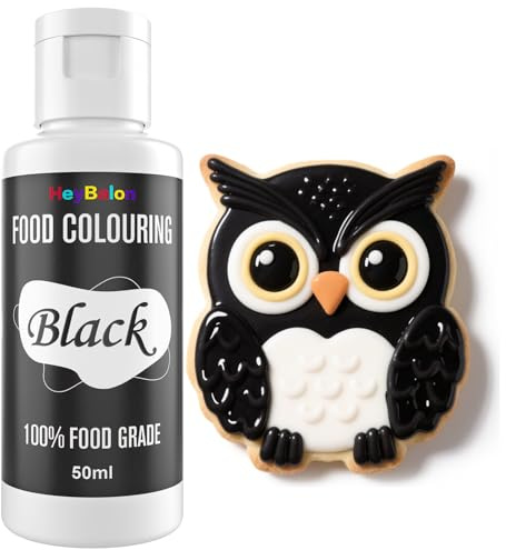 Lebensmittelfarbe - 50ml Farben Lebensmittelfarben Set für Kuchen Backen - Vibrant Lebensmittelfarbe für Kuchen Dekoration, DIY Schleim, Schleim machen (Black)