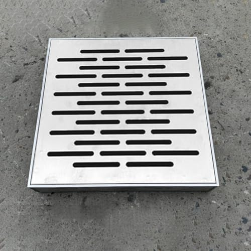 MoSundi Stainless Steel Floor Drain Cover Square Drainage Grate Anti-Slip Design Multi-Size Outdoor Indoor Metal Grid For Bathroom Kitchen Patio Garden(200 * 200 * 20mm)