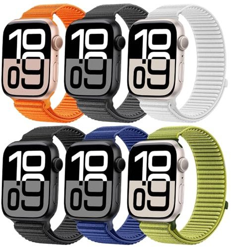 Nylon Compatible avec Bracelet Apple Watch SE 40mm 44mm 46mm 42mm 45mm 41mm 38mm 49mm, Femme Homme Boucle Sport Originale Design Bracelet pour iWatch Serie 11 10 9 8 7 6 5 4 3 2 1 SE Ultra 3