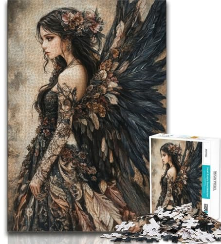 Magnifiques Puzzles d'anges 1000 pièces pour Adultes, Jeu Stimulant et décoration Murale familiale, Cadeaux d'anniversaire et de Noël Uniques (38x26cm)