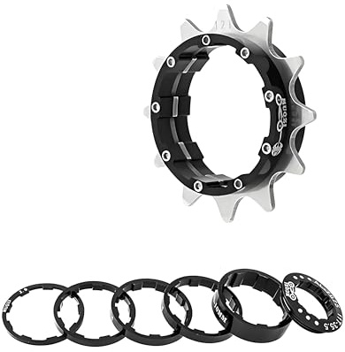 HillMiles MTB Single Speed Bike Freewheel, 12/13/14/15/16/17/18/19/20/21/22T Single Speed Cassette, Bicycle Freewheel Single Speed Conversion Kit with Spacer (12T)