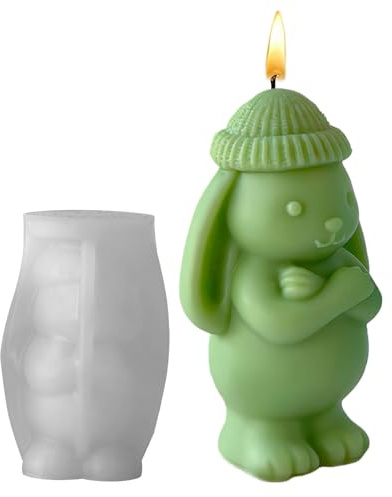 Molde De Conejo,Molde De Yeso 3D Para Silicona De Conejo,Figura Para Jabón Artesanal - Para Velas De Planificadores De Fiestas Docentes De Arte Entusiastas De
