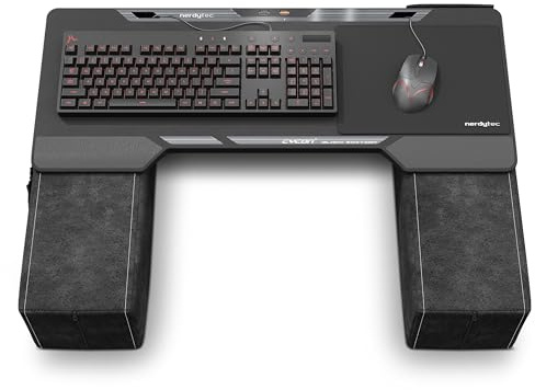 Soffmaster CYCON² Black Edition, ergonomiskt spelbord för soffa, soffa och säng, laptopbord med USB-hub för PC, PS4/5, Xbox One/Series X och bärbara datorer