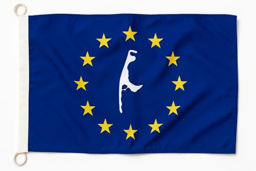 Bandiera Euro-Sylt – La sensazione dell'isola incontra l'idea europea della bandiera marina, 150 x 90 cm