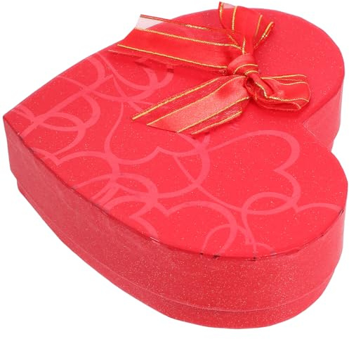 HAKIDZEL Rote Herzförmige Geschenkbox mit 10 Fächern Kleine Pralinenschachtel für Valentinstag Hochzeiten und Gastgeschenke