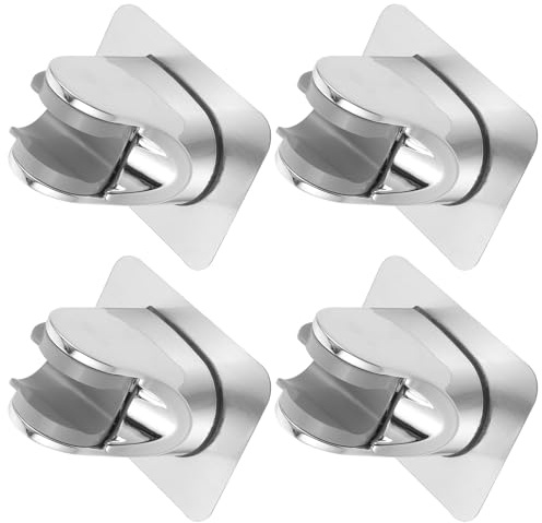 Alipis Lot de 4 Supports de Pommeau Perçage en Aluminium, Fixation Murale Adhésive, Base Robuste pour Salle de Bain, Accessoires Pratiques pour Maintien Stable du Couleur Aléatoire