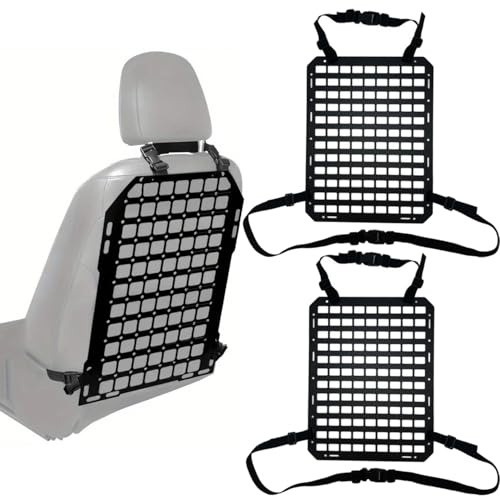 2 Piezas Molle Panel Organizador para Asiento de Coche, Organizador Táctico para Respaldo de Asientos, Diseño Modular Placa de Almacenamiento para Asiento Trasero de Camioneta Ford Jeep, Negro