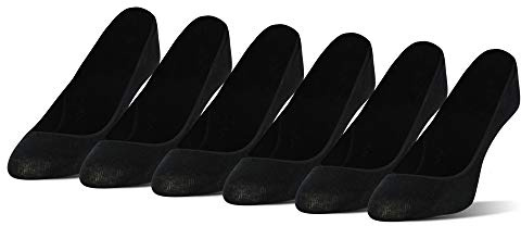 Peds Women's Padded Super Low Cut No Show Socks, 6-Pairs, Black, Shoe Size: 5-10