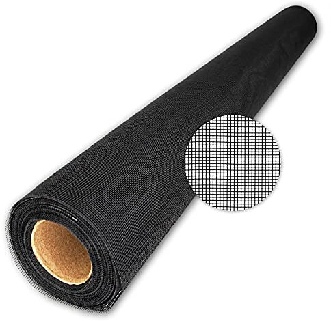 TESO Insektenschutz Gaze - Mückenschutz - Fliegengitter - UV-Beständig - mit PVC Beschichtung - einzeln verpackt (Schwarz, 260 x 300cm)